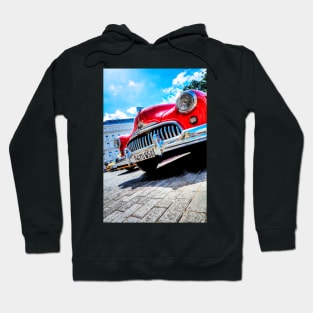 Classic American Red Car In Cuba Hoodie